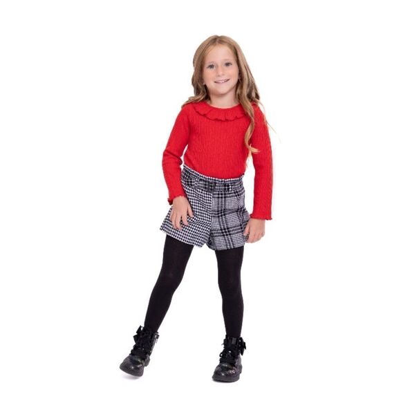 Toddler Girls Comfy Cute Ruffle Top, Shorts and Tights, 3-Piece Set, Size 5T - Picture 4 of 9